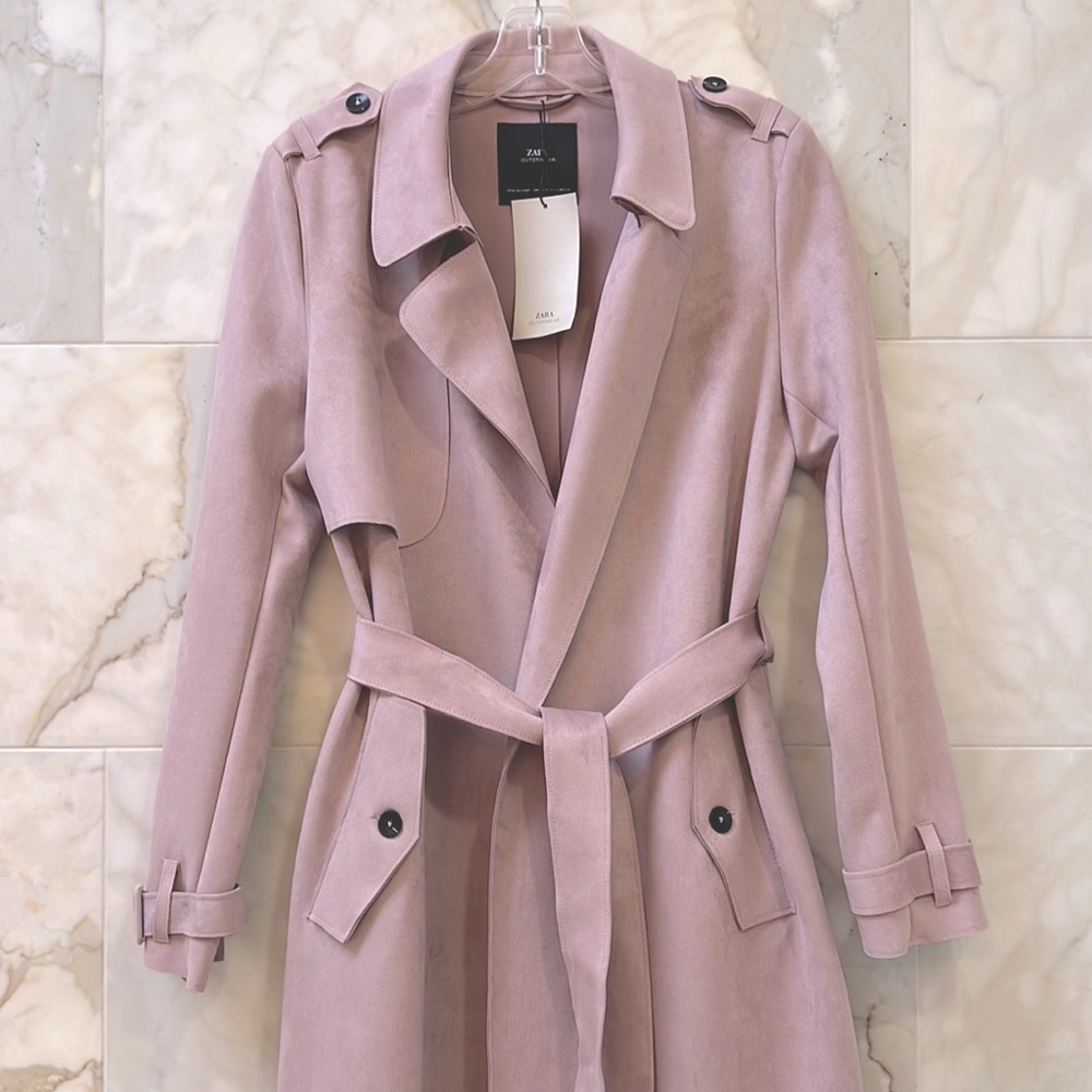 ZARA faux suede trench. NWT. So soft, lightweight & perfect for spring!